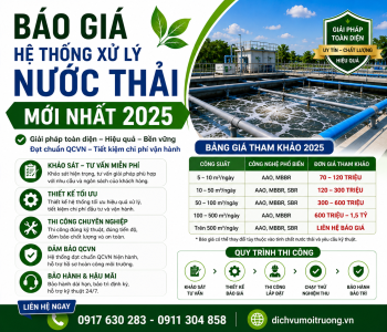 Báo giá hệ thống xử lý nước thải mới nhất 2025