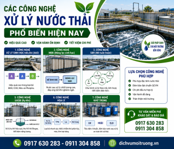 Các công nghệ xử lý nước thải phổ biến