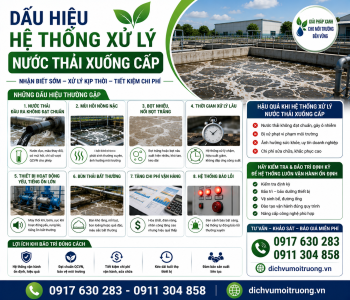 Dấu hiệu hệ thống xử lý nước thải xuống cấp