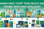 Danh mục chất thải nguy hại thường gặp trong nhà máy sản xuất