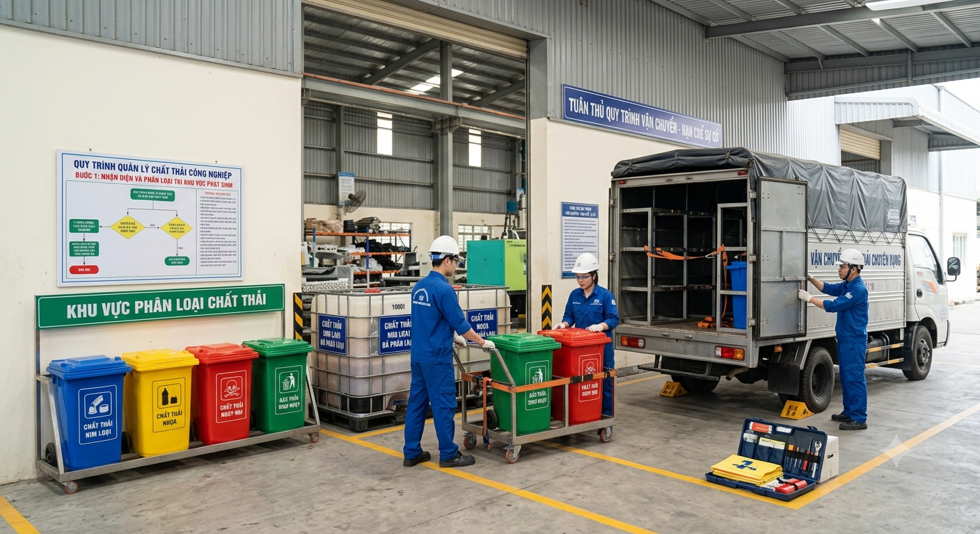 Lưu giữ đúng cách và tổ chức vận chuyển phù hợp giúp hạn chế sự cố trong quá trình thu gom chất thải
