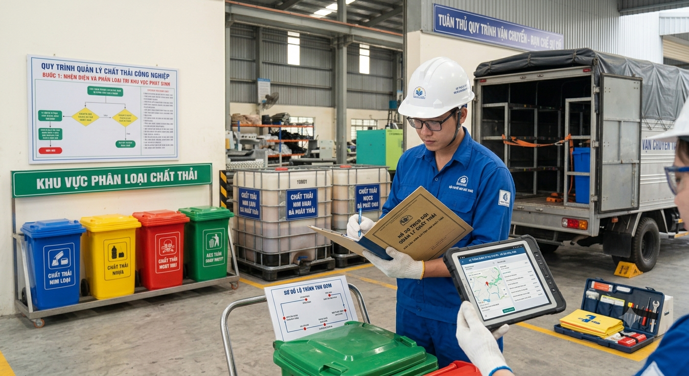Hồ sơ quản lý chất thải và kế hoạch thu gom giúp doanh nghiệp theo dõi quá trình thực hiện.