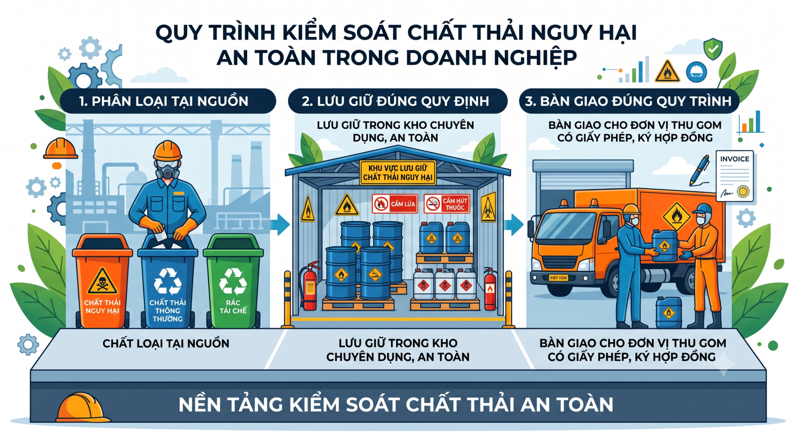 Danh mục chất thải nguy hại thường gặp trong nhà máy sản xuất