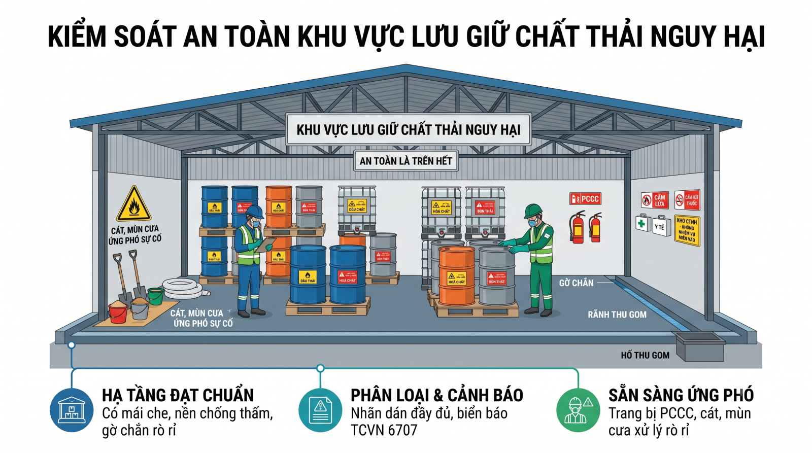 Mối nguy hiểm tiềm ẩn khi lưu trữ chất thải nguy hại sai cách